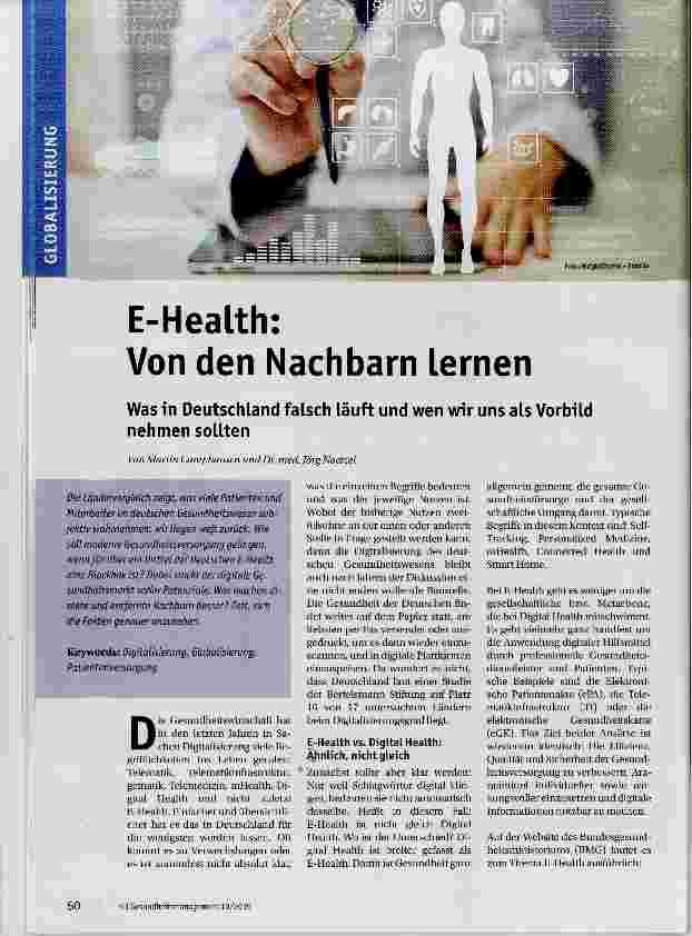 Vorschauseite 1: E-Health: Von den Nachbarn lernen