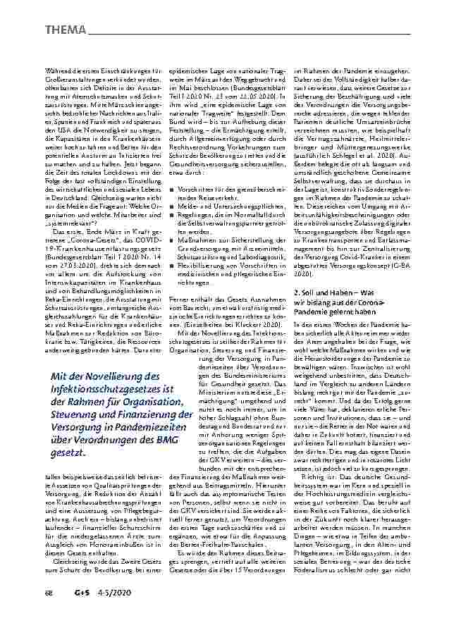 Vorschauseite 2: Unter dem Corona-Brennglas: Erste Lehren aus der Pandemie