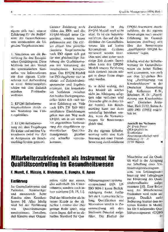Vorschauseite 3: Prakische Erfahrungen mit dem EFQM-Modell