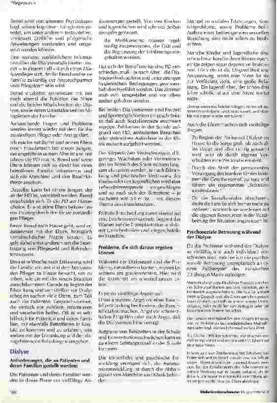 Vorschauseite 2: Aufgaben des Psychosozialen Teams bei Kindern und Jugendlichen mit Nierenerkrankungen