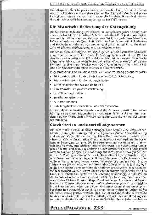 Vorschauseite 2: Gütekriterien bei theoretischen Leistungsnachweisen in Krankenpflegeschulen
