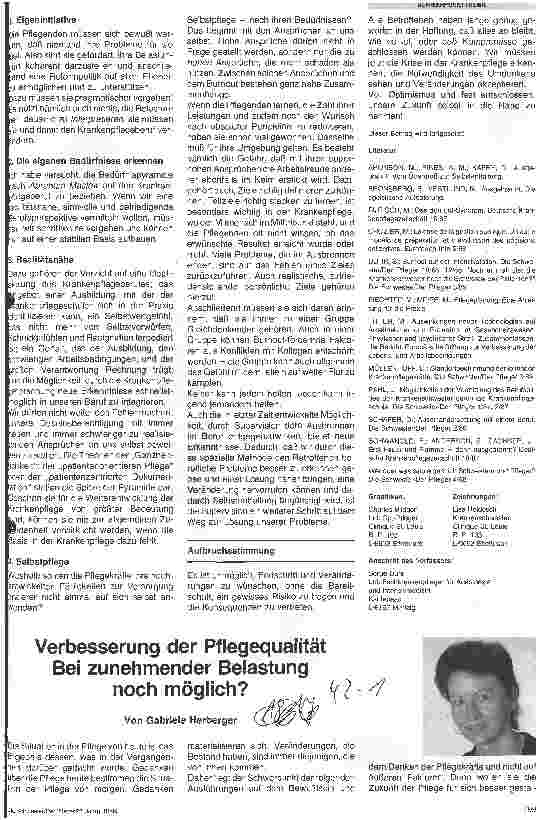 Vorschauseite 1: Verbesserung der Pflegequalität bei zunehmender Belastung noch möglich?
