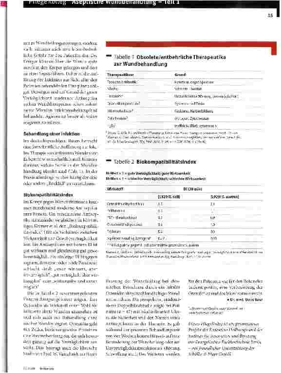 Vorschauseite 2: Antiseptik bei der Behandlung chronischer Wunden