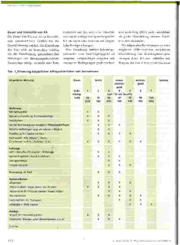 Vorschauseite 2: Quantitative Erfassung körperlicher Aktivität in der dritten Lebensphase