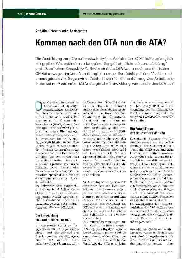 Vorschauseite 1: Kommen nach den OTA nun die ATA?