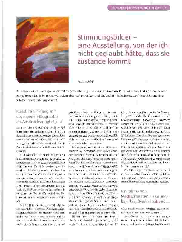 Vorschauseite 1: Stimmungsbilder -eine Ausstellung, von der ich nicht geglaubt hätte, dass sie zustande kommt