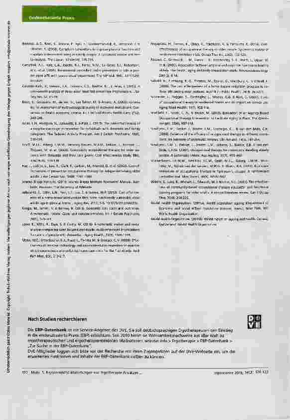 Vorschauseite 3: Nutzerfreundliche Studienzusammenfassung Ökonomische Bewertungen von Ergotherapie-Ansätzen für Menschen mit einem Rückgang kognitiver und/oder funktionaler Leistungsfähigkeit - Ei…