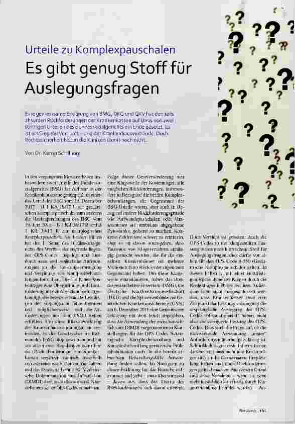 Vorschauseite 1: Urteile zu Komplexpauschalen Es gibt genug Stoff für Auslegungsfragen
