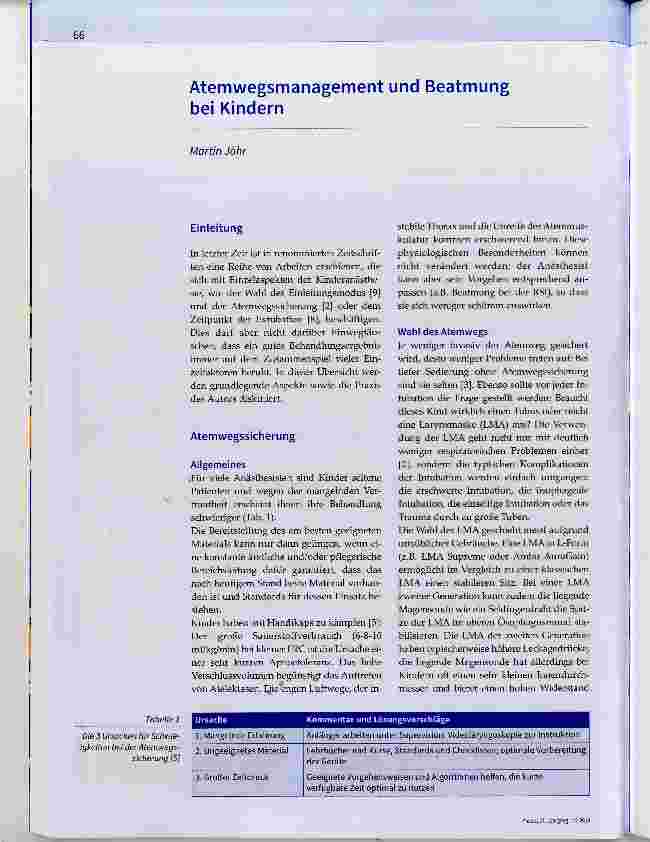 Vorschauseite 1: Atemwegsmanagement und Beatmung bei Kindern