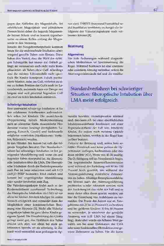 Vorschauseite 2: Atemwegsmanagement und Beatmung bei Kindern