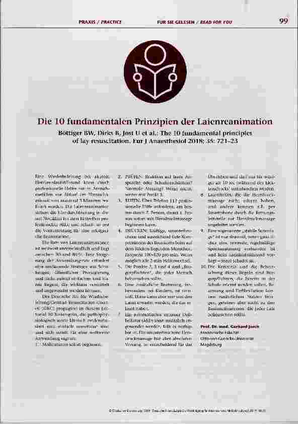 Vorschauseite 1: Die 10 fundamentalen Prinzipien der Laienreanimation