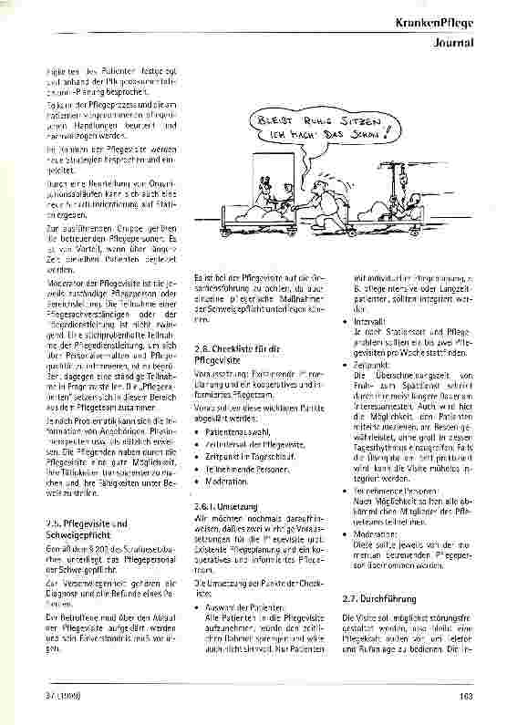 Vorschauseite 3: Pflegevisite - ein Schlagwort und seine Umsetzung in die Praxis