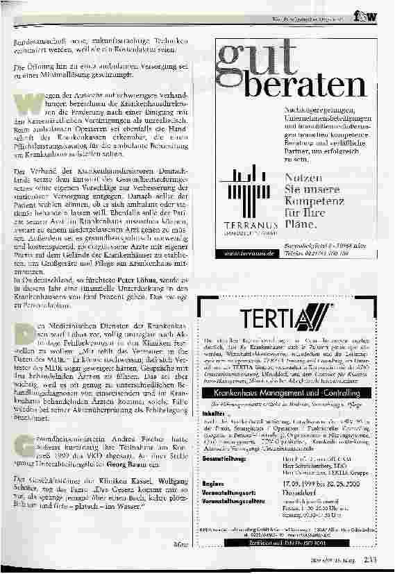 Vorschauseite 2: Für den VKD ist das Arbeitspapier Gesundheitsreform ein bürokratisches Ungetüm