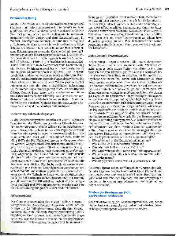Vorschauseite 2: Psychose-Seminare - Fortbildung aus erster Hand