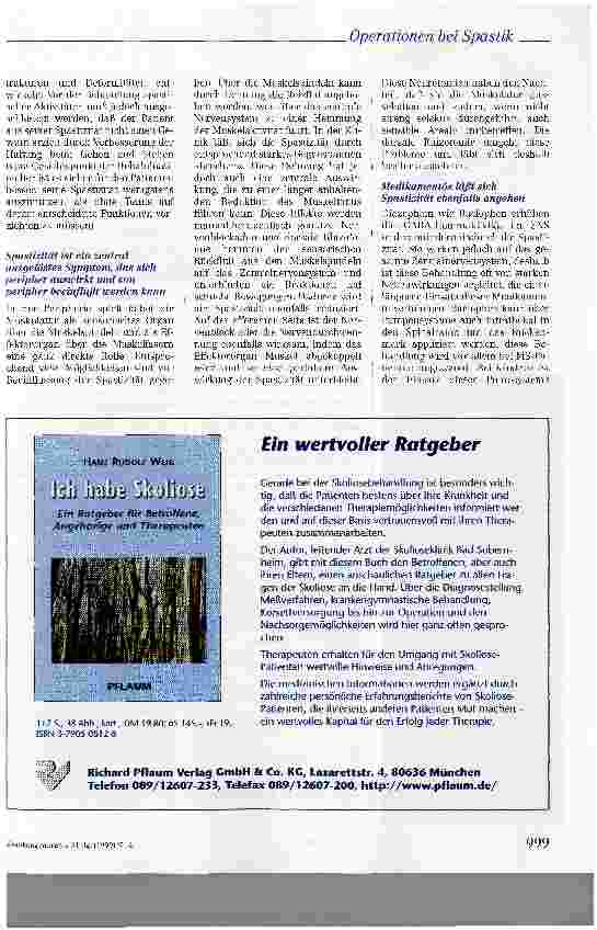 Vorschauseite 3: Pathophysiologische Grundlagen der Spastik und die klinischen Auswirkungen von Operationen an Muskeln und Sehnen