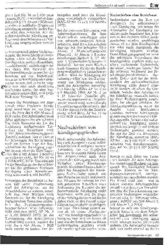 Vorschauseite 2: Die außerordentliche Kündigung II