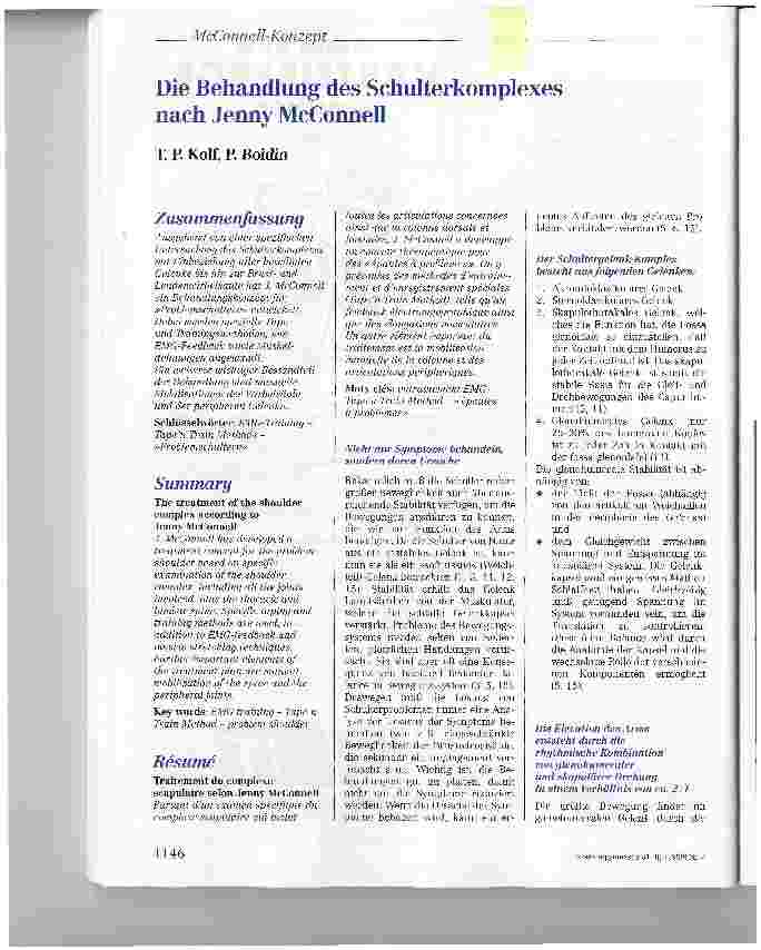 Vorschauseite 1: Die Behandlung des Schulterkomplexes nach Jenny McConnell