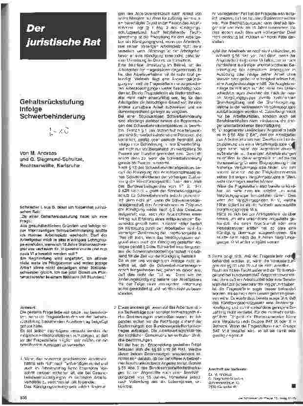 Vorschauseite 1: Gehaltsrückstufung infolge Schwerbehinderung