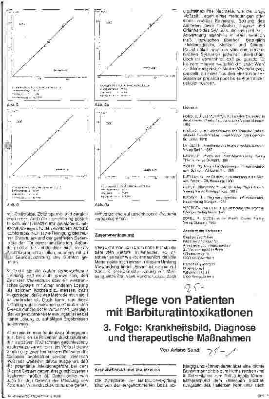 Vorschauseite 1: Pflege von Patienten mit Barbituratintoxikationen 3. Folge: Krankheitsbild, Diagnose und therapeutische Maßnahmen