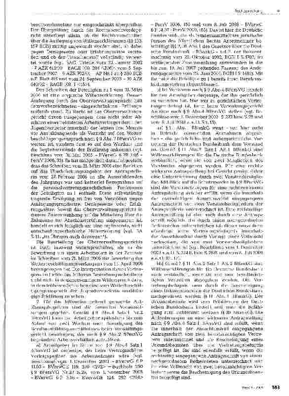 Vorschauseite 2: Weiterbeschäftigungsanspruch eines Mitglieds der JA-Stufenvertretung auf Arbeitsplätzen außerhalb der Ausbildungsdienststelle