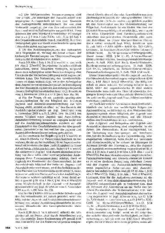 Vorschauseite 3: Weiterbeschäftigungsanspruch eines Mitglieds der JA-Stufenvertretung auf Arbeitsplätzen außerhalb der Ausbildungsdienststelle