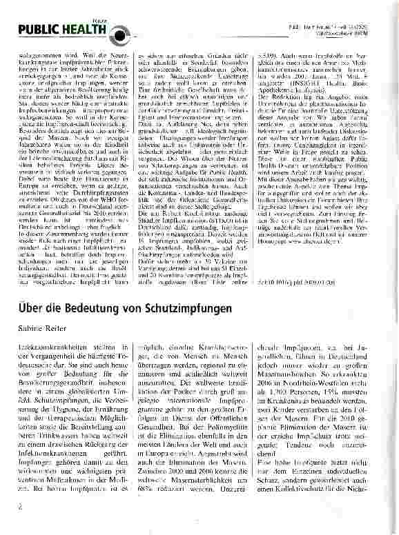 Vorschauseite 1: Über die Bedeutung von Schutzimpfungen