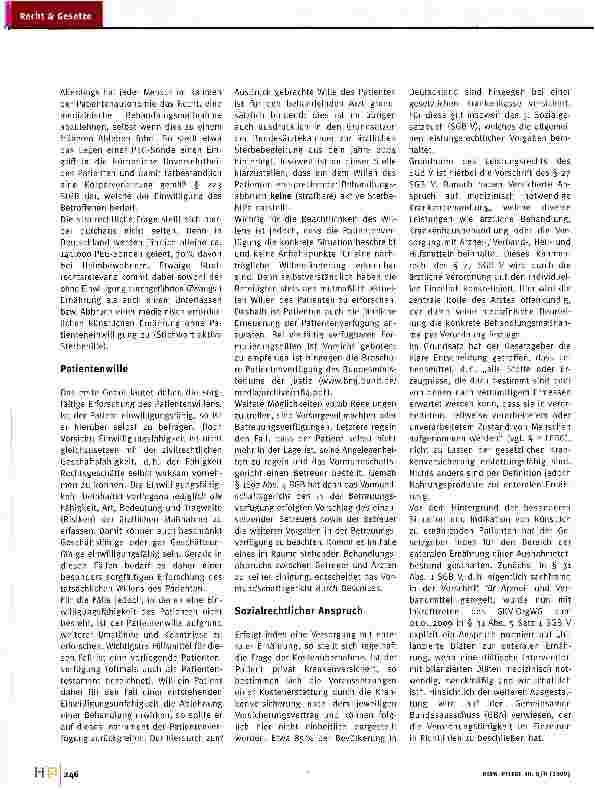Vorschauseite 2: Rechtliche Gesichtspunkte der enteralen Ernährung