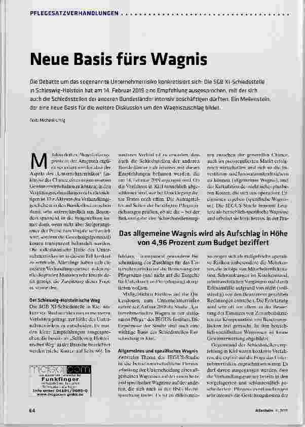 Vorschauseite 1: Neue Basis fürs Wagnis