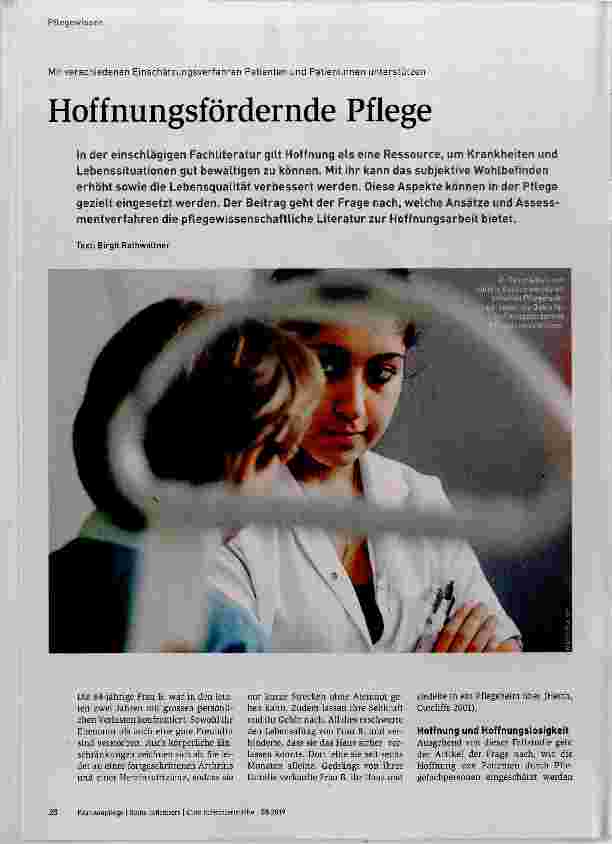Vorschauseite 1: Hoffnungsfördernde Pflege