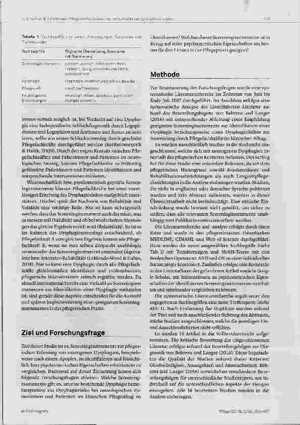 Vorschauseite 3: Pflegerische Screeninginstrumente zur Identifikation einer Dysphagie bei neurologischen Patientinnen und Patienten