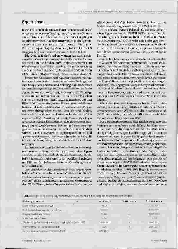 Vorschauseite 4: Pflegerische Screeninginstrumente zur Identifikation einer Dysphagie bei neurologischen Patientinnen und Patienten