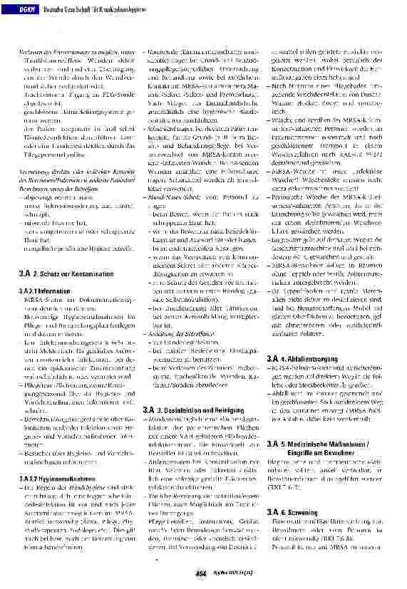 Vorschauseite 3: Maßnahmenplan für MRSA in Gesundheitseinrichtungen