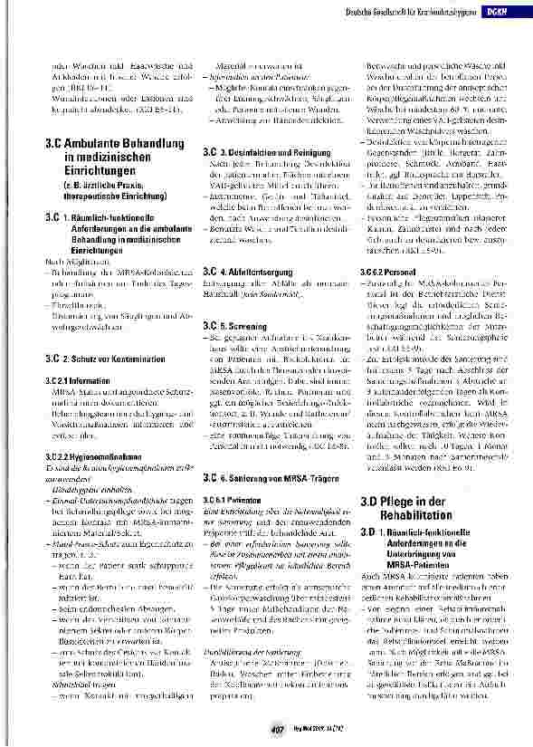 Vorschauseite 6: Maßnahmenplan für MRSA in Gesundheitseinrichtungen