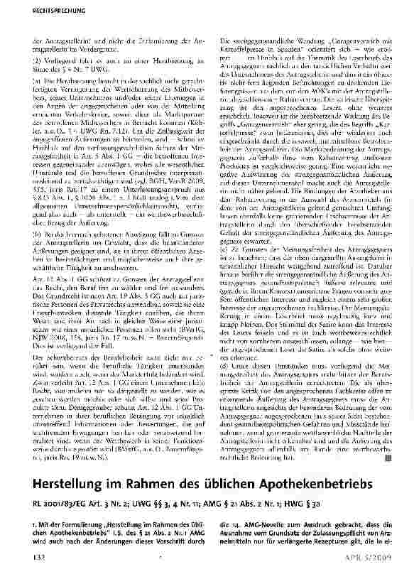 Vorschauseite 1: Herstellung im Rahmen des üblichen Apothekenbetriebs