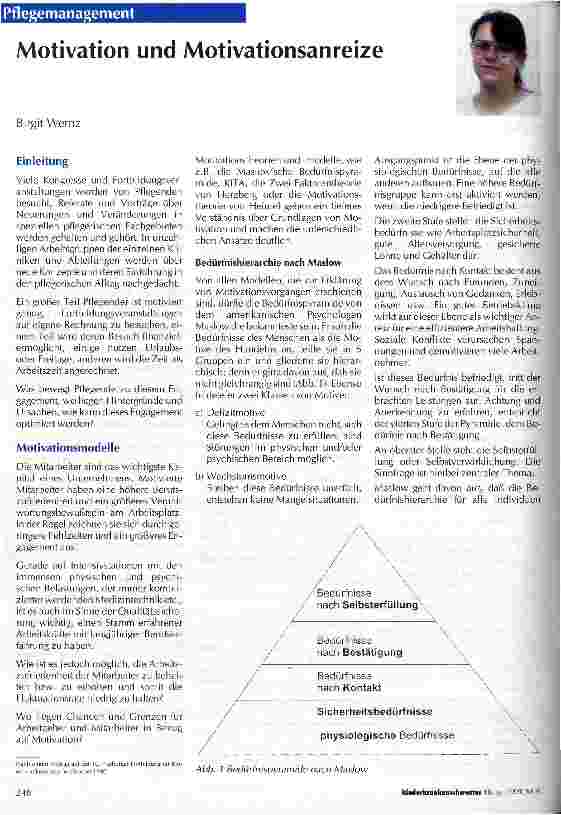 Vorschauseite 1: Motivation und Motivationsanreize