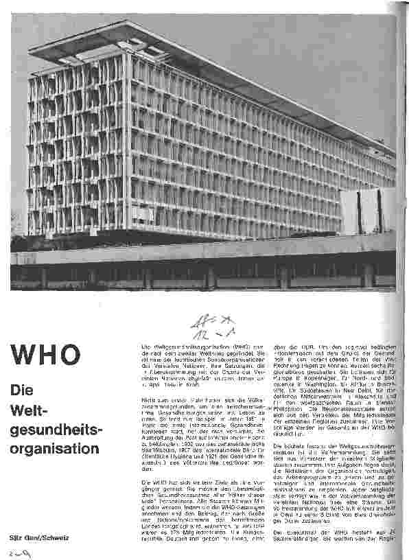 Vorschauseite 1: Die Weltgesundheitsorganisation