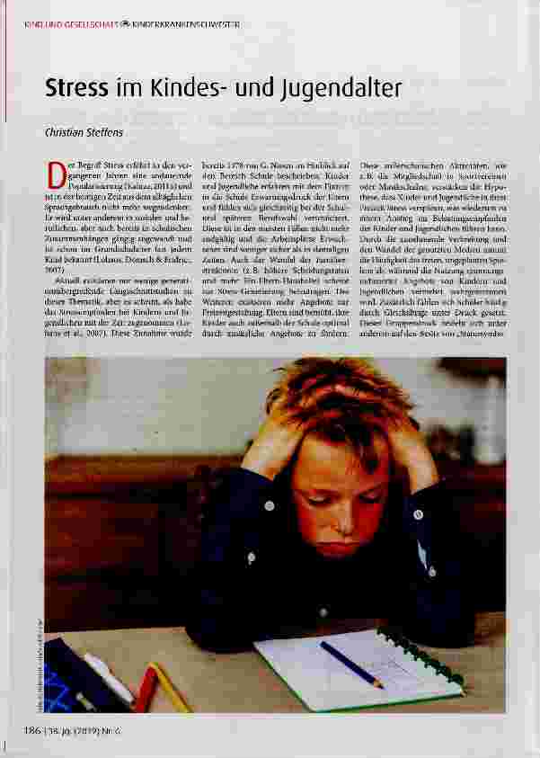 Vorschauseite 1: Stress im Kindesund Jugendalter