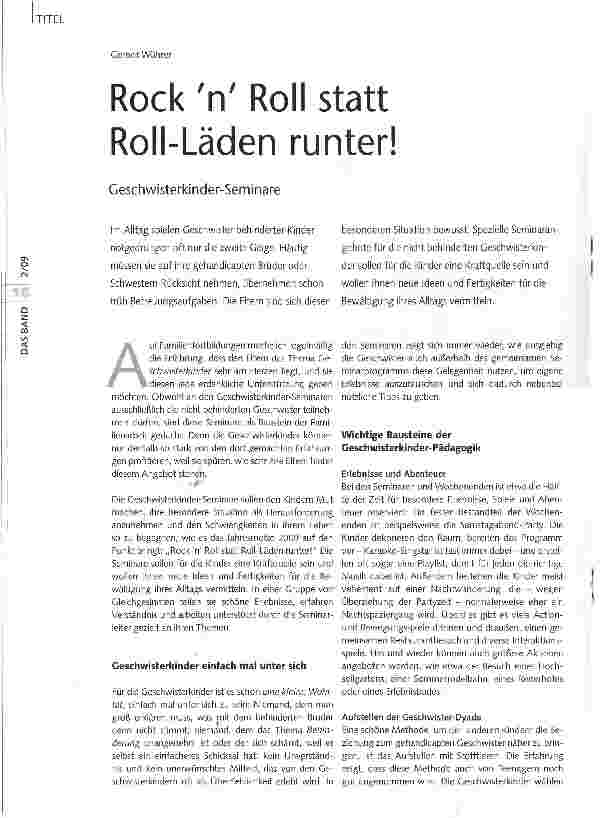 Vorschauseite 1: Rock n Roll statt Roll-Läden runter!