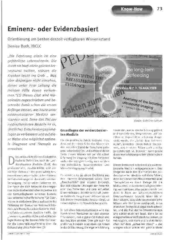 Vorschauseite 1: Eminenzoder Evidenzbasiert
