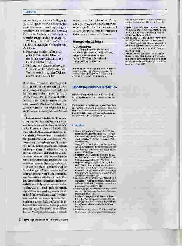 Vorschauseite 2: Vorteil Jena: Vorbeugen durch Teilhabe in der Gesundheitsregion von morgen