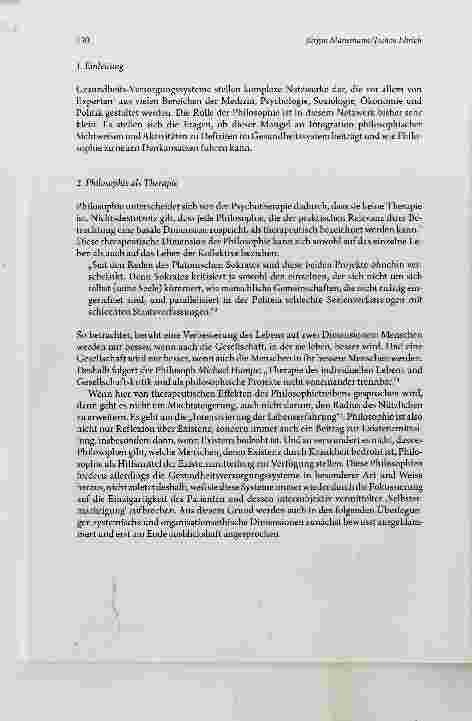 Vorschauseite 2: Philosophie als Therapie? Perspektiven für die medizinische Versorgung
