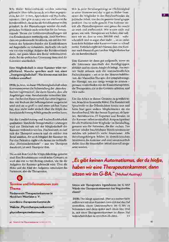 Vorschauseite 4: Warum wir eine Therapeutenkammer brauchen