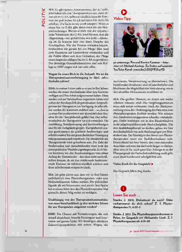 Vorschauseite 5: Warum wir eine Therapeutenkammer brauchen