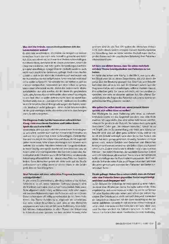 Vorschauseite 2: „Krebs und Suizid - das ist ein absolutes Tabu“