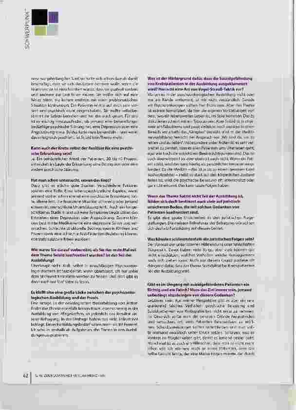 Vorschauseite 3: „Krebs und Suizid - das ist ein absolutes Tabu“