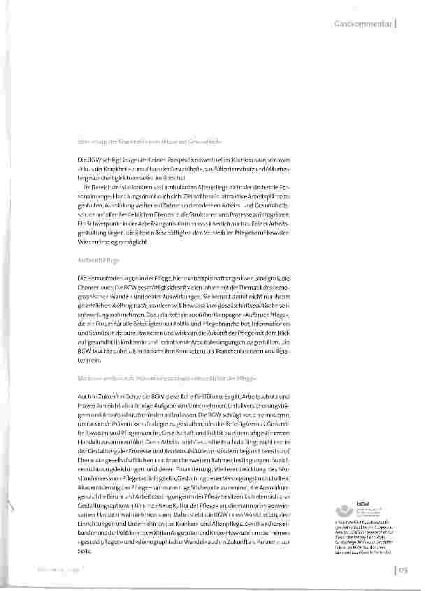Vorschauseite 2: »Zukunftsbranche Pflege« -nur mit gesunden Pflegekräften