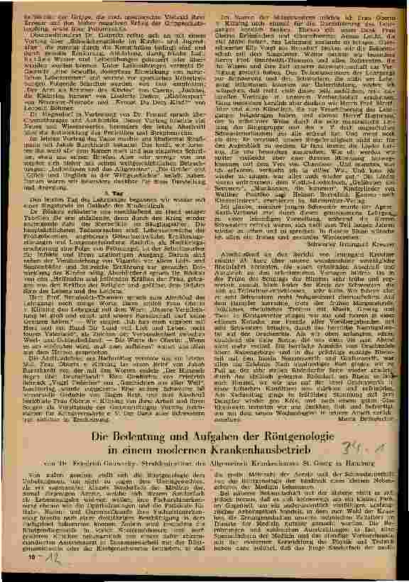 Vorschauseite 1: Die Bedeutung und Aufgaben der Röntgenologie in einem modernen Krankenhausbetrieb