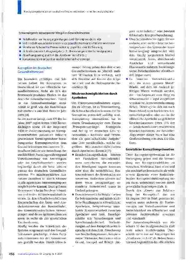 Vorschauseite 2: Korruptionsprävention im deutschen Gesundheitswesen - eine Bestandsaufnahme