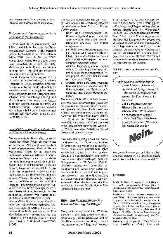 Vorschauseite 5: Evidence-based Nursing (EBN) im Unterricht der Pflegeausbildung - Anspruch und Möglichkeiten