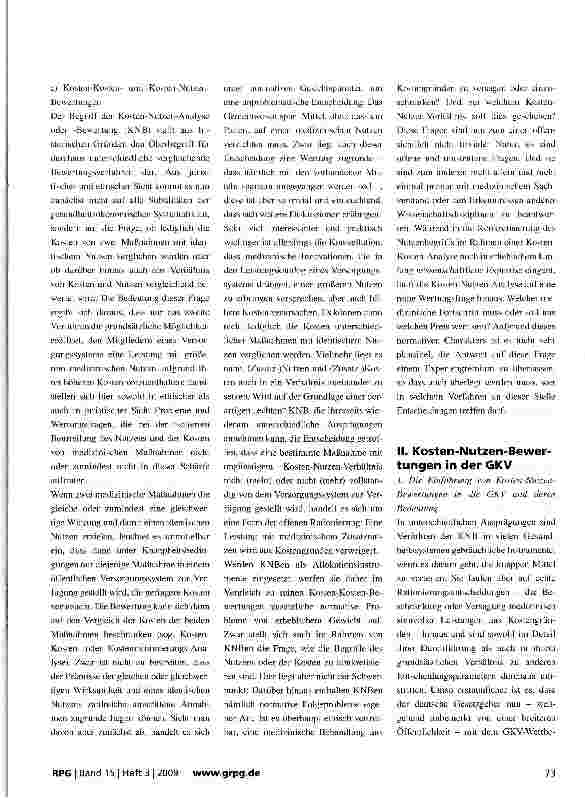 Vorschauseite 5: Kosten-Nutzen-Bewertungen in der Gesetzlichen Krankenversicherung